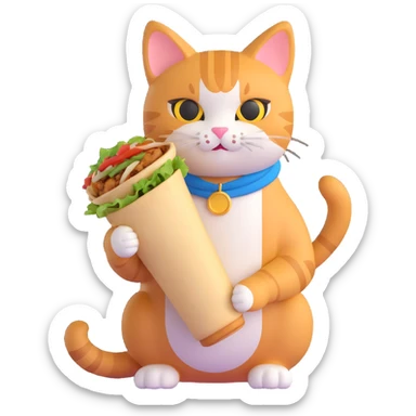 cat in shawarma sticker