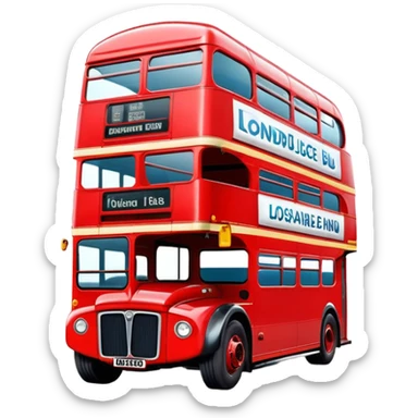 red double-decker London bus sticker