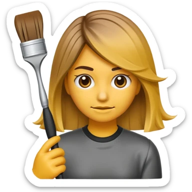 emoji de una persona que le estan haciendo mechas californianas con una brocha de tinte sticker
