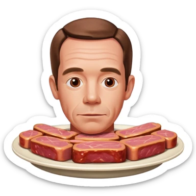  SPAM meat jeff koons style surrealist art french portrait landscape  sticker