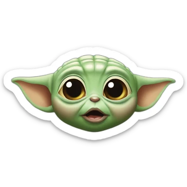 baby yoda with big lips sticker