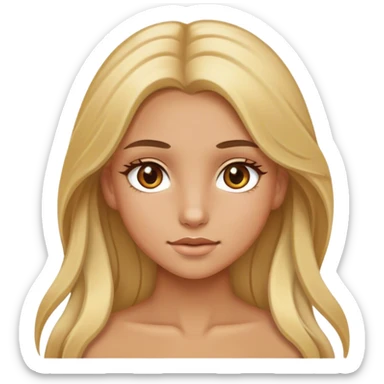 Tan girl with hazel eyes, and long blonde hair  sticker