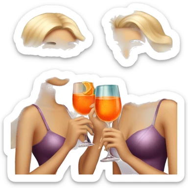 Three beautiful mermaids (light skin) drinking aperol sticker