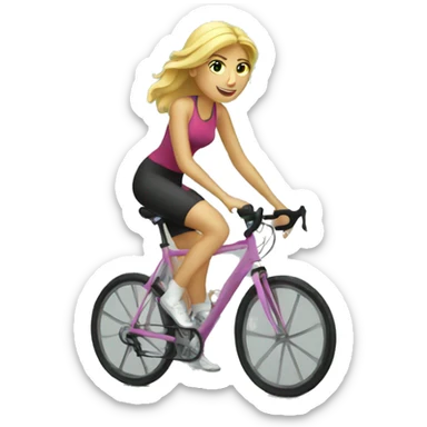 blonde woman Cycling sticker