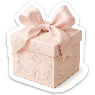 Elegant Rococo pale girly  gift box  , remove background sticker