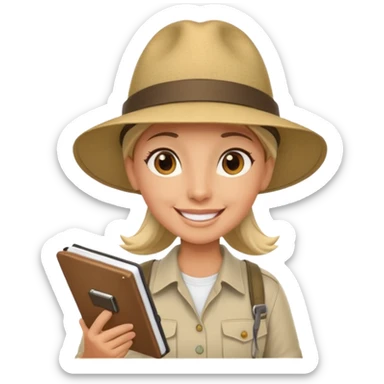 island tour guide with a notebook  sticker