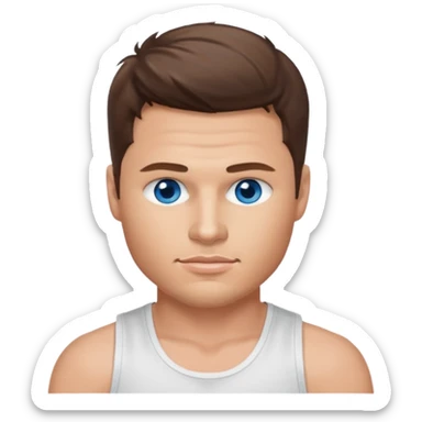 Nick Lachey blue eyes, brown hair, white tank top sticker