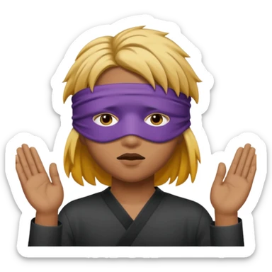 Blindfold person with different colors of hair. No trusting games with people blindfolded behind steering wheel sticker