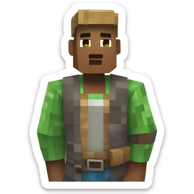 Minecraft villager with a pin sticker