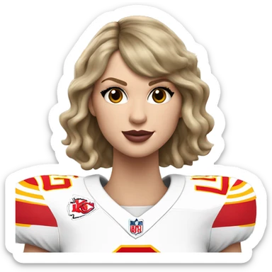 Taylor swift in chiefs Jersey ￼ sticker