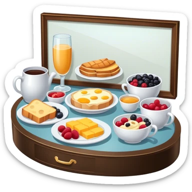 Hotel breakfast buffet isometric  sticker