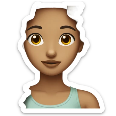 girl with dark brown wavy hair brown eyes and Olive skin sticker