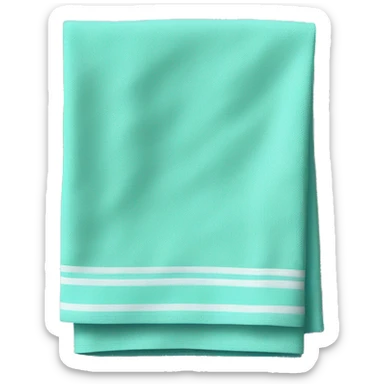 Realistic folded tiffany blue dish towel sticker