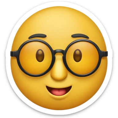 a round yellow circular emoji wearing sunglasses with a cocky face sticker