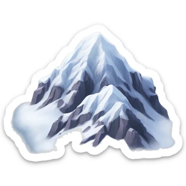 snow capped mountain with three stars sticker