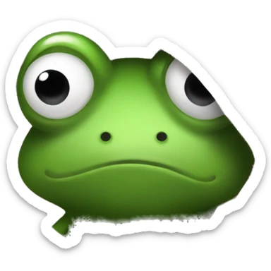 a sad frog wrapped in a cozy blanket, hiding in a shadow sticker