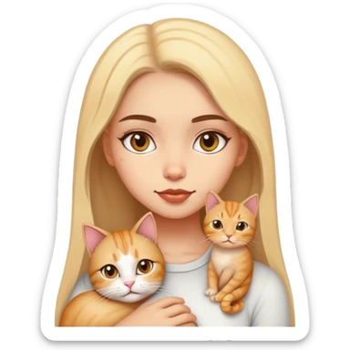 A girl with a cat sticker