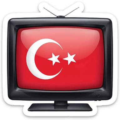 TV screen with the Turkish flag inside sticker