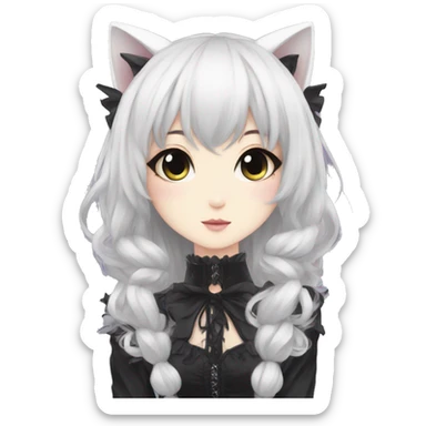 Edgy Kawaii Cute Cool Beautiful Elegant Pretty Anime Gothic Catgirl sticker