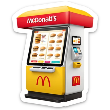 mcdonald's kiosk with various menu options sticker
