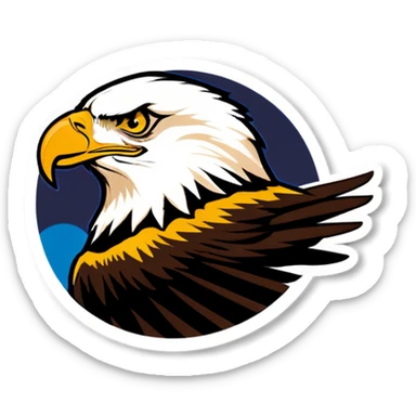 Strong circular Wind blowing under the eagle wing sticker