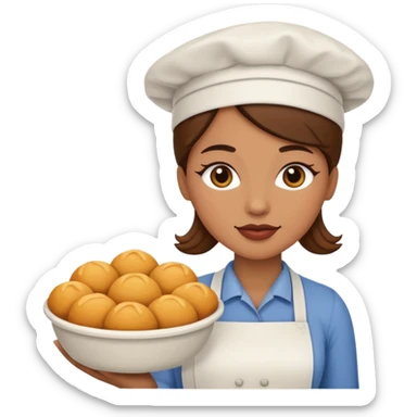 baker woman medium skin tone sticker