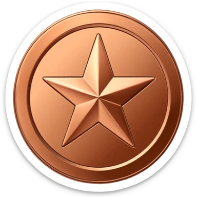 A shiny, metallic coin in Copper's signature brand color. In the center, you could have a simple star, a checkmark, or a "W" for "Win." sticker