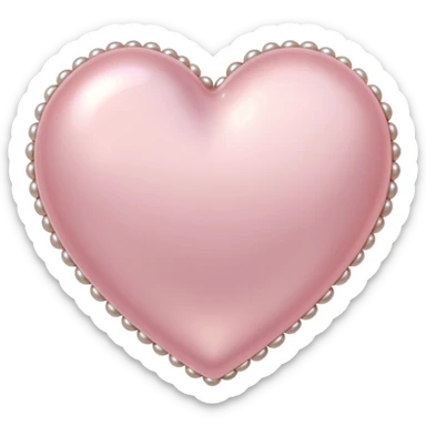 Pale pink heart with pale pink pearls around it  sticker