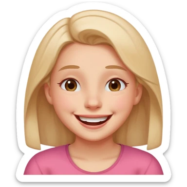 a girl genuinely feeling happy so so so much laughing so hard with her eyes folded sticker