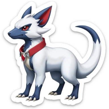Cool Edgy Nargacuga-Absol-Zangoose-Sneasel-Quilava with a collar on, full body sticker