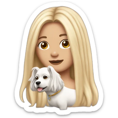 Monica chandler long hair  with whitedog sticker