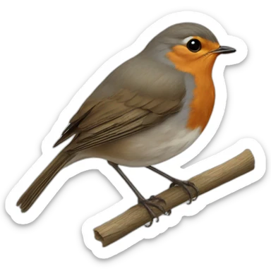 round circular european robin sticker