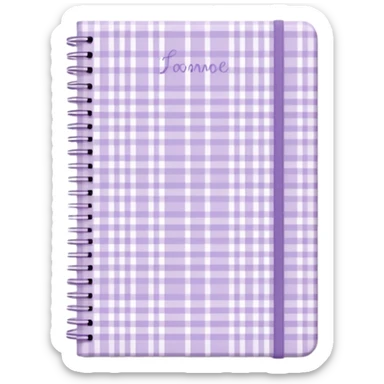 Cute  journal cover, pastel purple gingham pattern
Handwritten feminine typography, soft aesthetic, cozy girl vibe
Clean product mockup, minimal shadows, lifestyle stationery style sticker