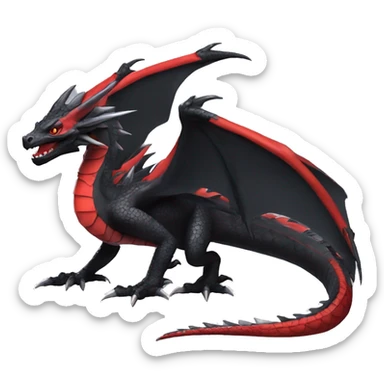 cool edgy black and red Dark-type nargacuga dragon Pokémon full body sticker