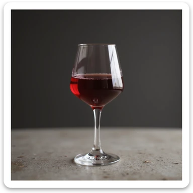 realistic glass of red wine in elegant stemware, photorealistic style sticker