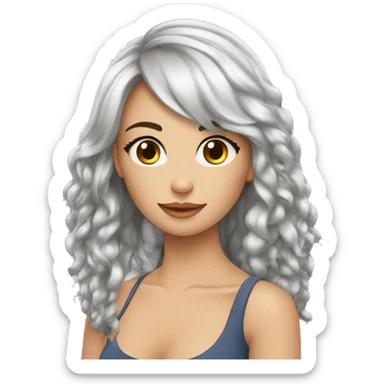 uma moça loira de olhos azuis cabelo longo e liso sticker