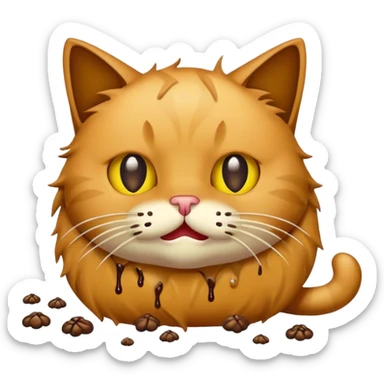 Un chat remplie de caca sticker