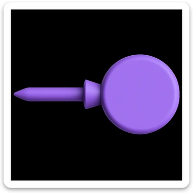 Rotate the purple pin 90 degrees clockwise, keep the 3D emoji style with no background. sticker