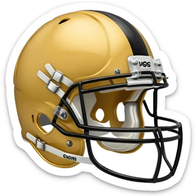 College football player helmet in gold color  sticker