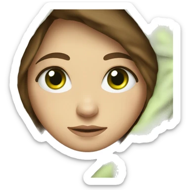 Pale brunette woman with green eyes cuddled up in a blanket  sticker