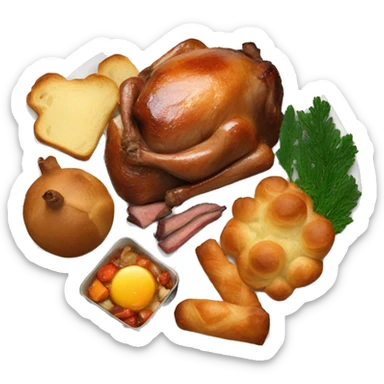 British Christmas roast dinner with all the trimmings sticker