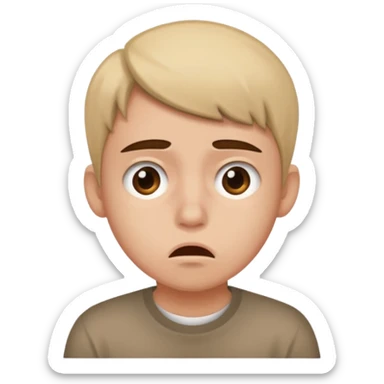 I need you to make an emoji of the gen z stare (young person like 20 yro’, like confusion, disgusted and kinda bored, it has to be very confused and disgusted  sticker