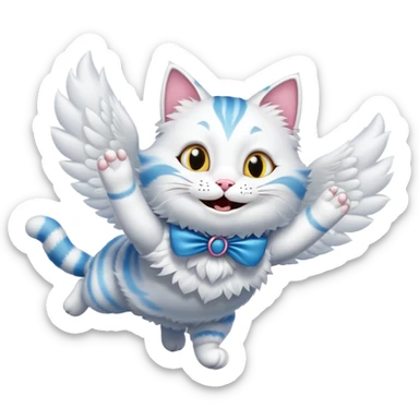 cat from alice in wonderland flying sticker
