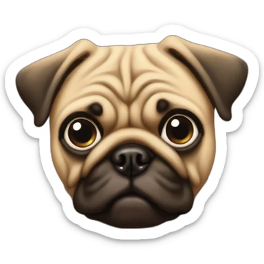 pug in a poop emoji sticker