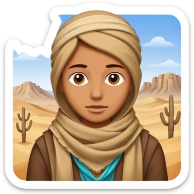 person living in desert just face sticker