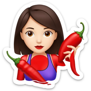 Langrenn ski, bading, brunette, jente, chili sticker