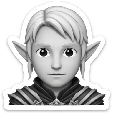 Elfos dnd estilo blanco y negro dibujo sticker