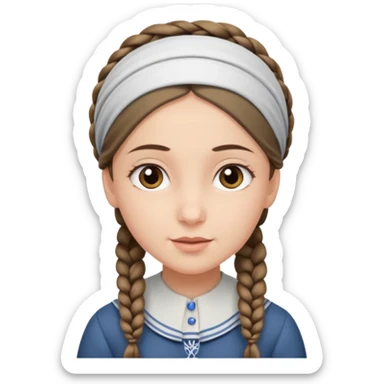 young modest jewish girl braid sticker