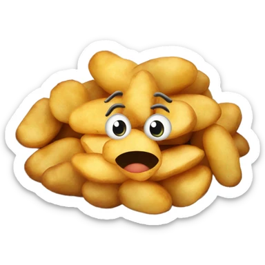 fried ruddy potatoes in a plate sticker