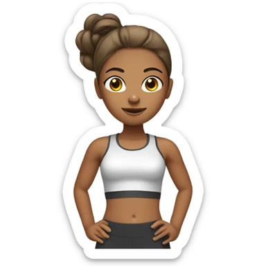 Tan girl in gym wear  sticker
